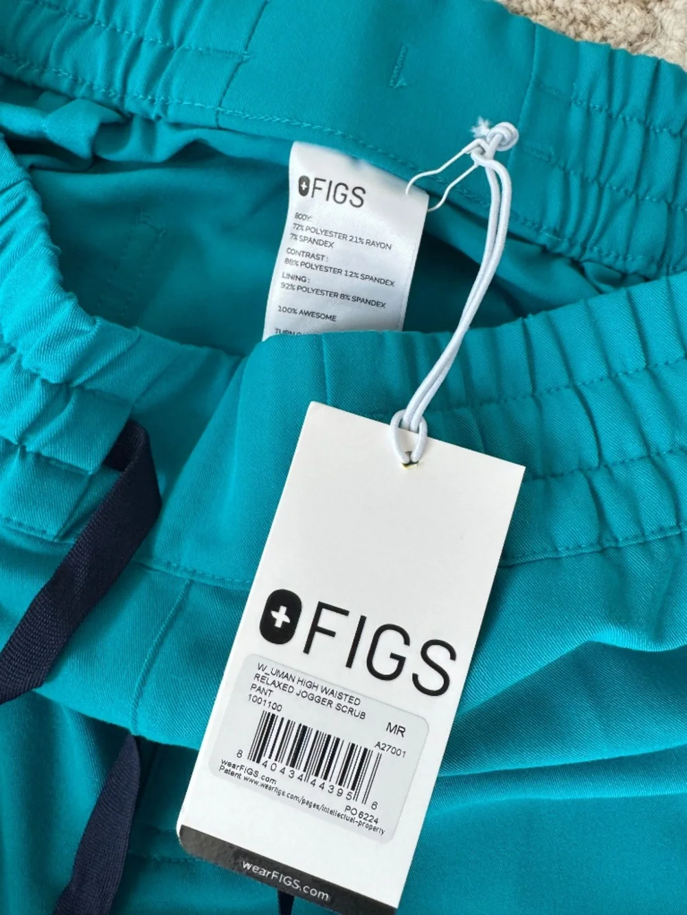SOLD ON ANOTHER PLATFORM FIGS Uman High Waisted Jogger Scrub Pants Teal M NWT